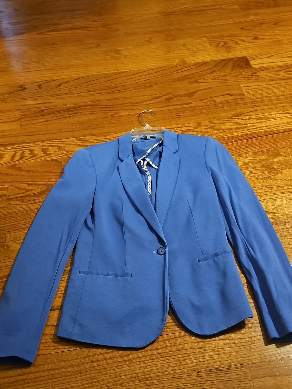 Tailored Blue Single-Button Women's Blazer